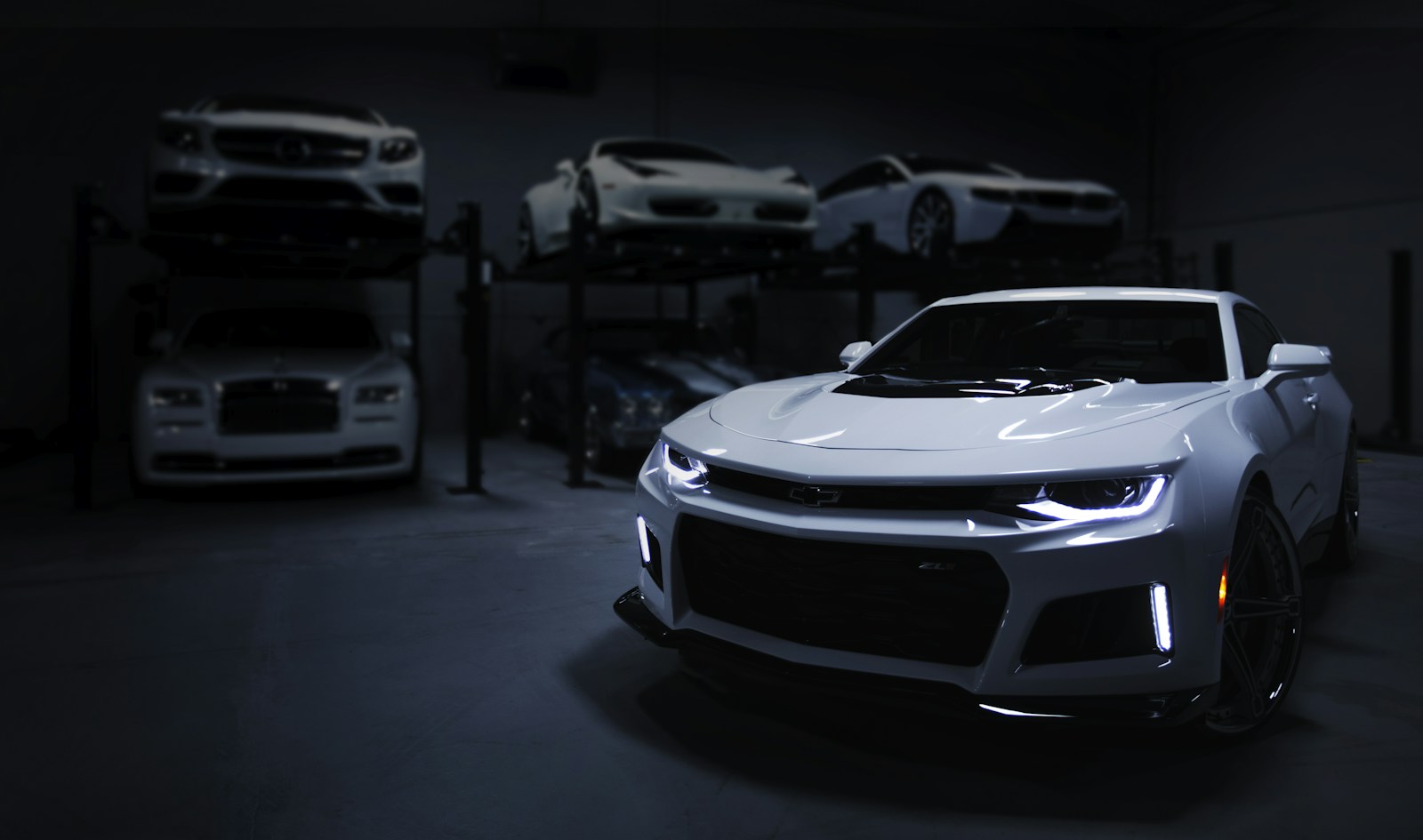 Glossy sports car with carefully finished paint